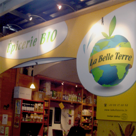 Devanture et signalétique pour boutique bio